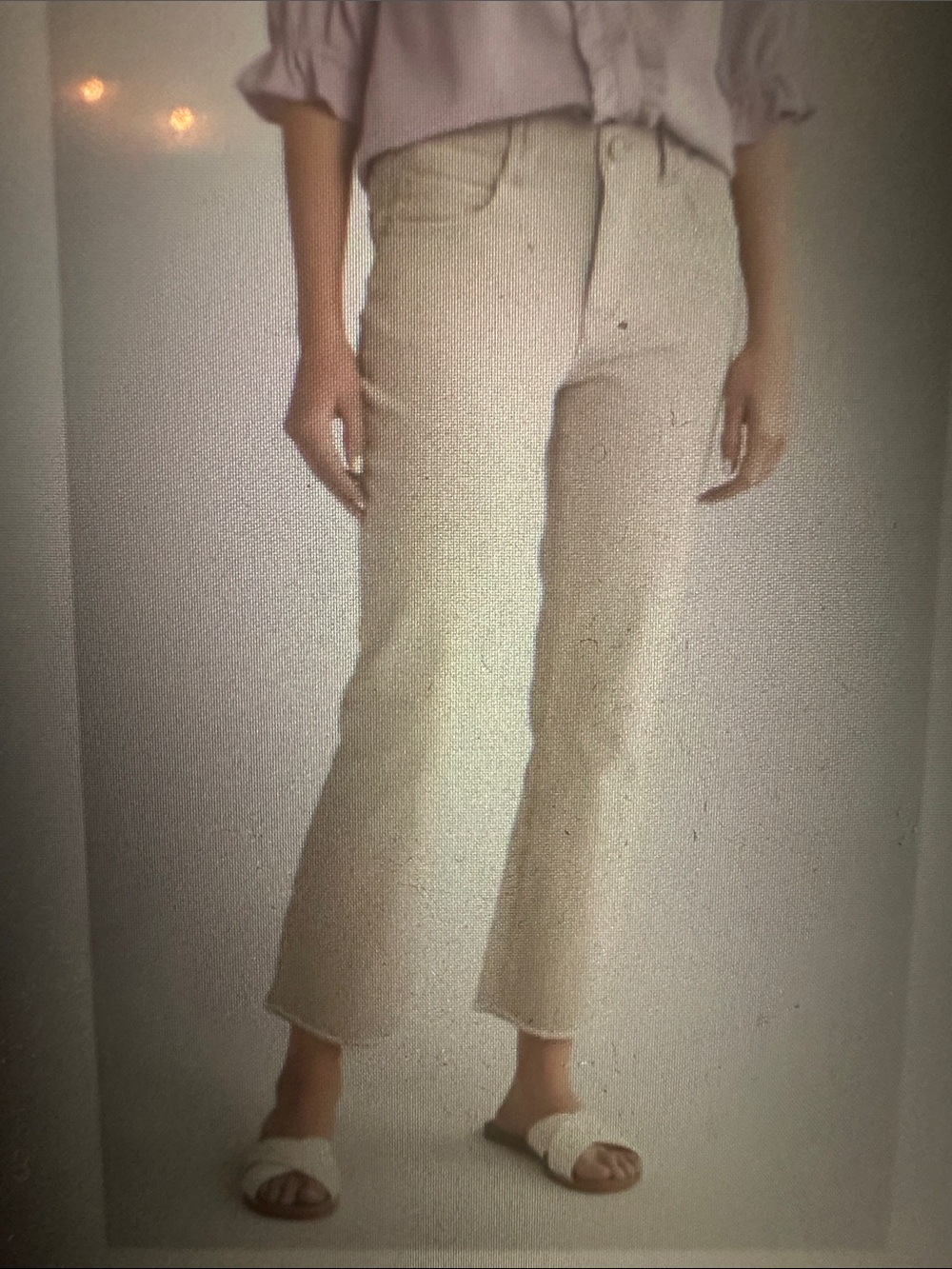 Women’s Democracy High-Rise Flare Crop Jeans in color Flax, size 14
